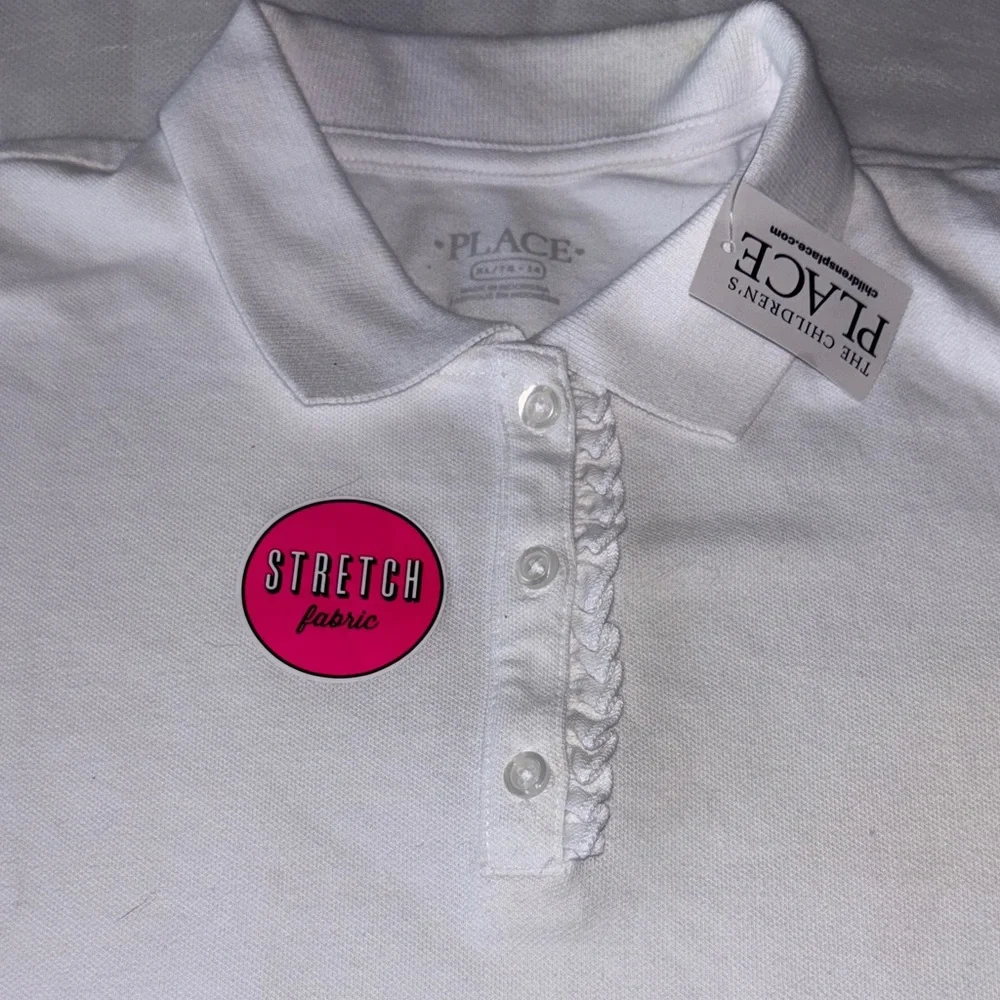 The Children's Place Uniform Shirt Classic White Polo Short Sleeves Size XL New